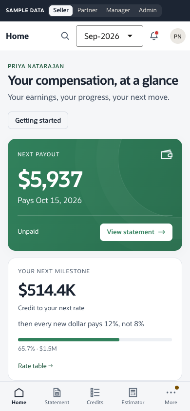 The same seller home on a phone